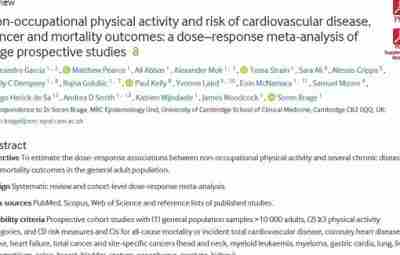 Физическая активность снижает риск сердечно-сосудистых заболеваний, онкологических заболеваний и ранней смерти. Опубликована обзорная работа…