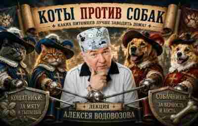 Как кошки и собаки влияют на здоровье человека. ВИДЕО. Лекция Алексея Водовозова. В своей…
